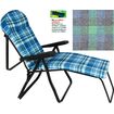 Πολυθρόνα 7 Θέσεων Μαύρου Σκελετού Μπλε Καρό Μαξιλάρι 15533