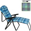 Πολυθρόνα 7 Θέσεων Μαύρου Σκελετού Μπλε Καρό Μαξιλάρι 15747