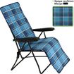 Πολυθρόνα 6 Θέσεων Μαύρου Σκελετού Μπλε Καρό Μαξιλάρι 15745