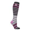 Κάλτσες Γυναικείες Ισοθερμικές Jacquard Long Lite Grey Black Stripe Heat Holders 80024