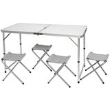 ΣΕΤ ΤΡΑΠΕΖΙ ΑΛΟΥΜΙΝΙΟΥ  ΠΤΥΣΣΟΜΕΝΟ ΒΑΛΙΤΣΑ ME ΤΕΣΣΕΡΑ ΜΕΤΑΛΛΙΚΑ ΣΚΑΜΠΩ ΜΕ POLYESTER 600D 331-2687