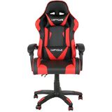 ΚΑΡΕΚΛΑ ΓΡΑΦΕΙΟΥ GAMING ΜΕ ΜΠΡΑΤΣΑ -ΕΠΙΦΑΝΕΙΑ PVC- ΚΟΚΚΙΝΟ ΜΑΥΡΟ 66-37024