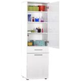 ΣΤΗΛΗ ΜΠΑΝΙΟΥ PVC  ΜΕ ΤΕΣΣΕΡΙΣ ΘΕΣΕΙΣ-ΚΑΛΑΘΙ ΡΟΥΧΩΝ ΚΑΙ ΣΥΡΤΑΡΙ 52x38x187 εκ  ΛΕΥΚΟ ΓΥΑΛΙΣΤΕΡΟ 622-7009-36