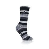 Κάλτσες Γυναικείες Ισοθερμικές Original Petunia Stripe Slipper Black Heat Holders 80089