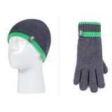 Παιδικό Σετ Σκούφος Και Γάντια Για Παιδία 7-10 Ετών Charcoal/Green Heat Holders 80077 Παιδικό Σετ Σκούφος Και Γάντια Για Παιδία 7-10 Ετών Charcoal/Green Heat Holders 80077