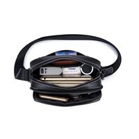 Τσαντάκι Ώμου Δερμάτινο Μαύρο Bull Captain DJB 07