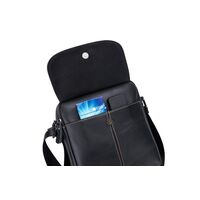 Τσαντάκι Ώμου Δερμάτινο Μαύρο Bull Captain DJB 07