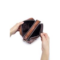 Τσαντάκι Ώμου Δερμάτινο Καφέ Bull Captain DJB 09