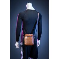 Τσαντάκι Ώμου Δερμάτινο Καφέ Bull Captain DJB 09