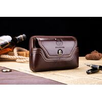 Τσαντάκι Μέσης - Ζώνης Δερμάτινο Σκούρο Καφέ Bull Captain YB04