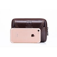 Τσαντάκι Μέσης - Ζώνης Δερμάτινο Σκούρο Καφέ Bull Captain YB04