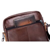 Δερμάτινο Τσαντάκι Ώμου Καφέ Bull Captain DJB 023