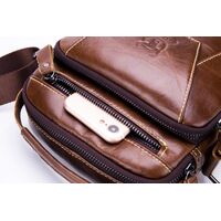 Τσαντάκι Ώμου Δερμάτινο Καφέ Bull Captain DJB 041