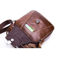 Τσαντάκι Ώμου Δερμάτινο Καφέ Bull Captain DJB 041