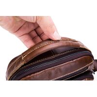 Τσαντάκι Ώμου Δερμάτινο Καφέ Bull Captain DJB 041