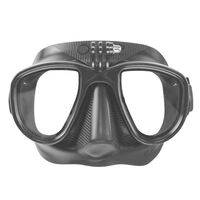 Μάσκα Κατάδυσης Σιλικόνης Alien Black Με Βάση Για Action Camera OMER