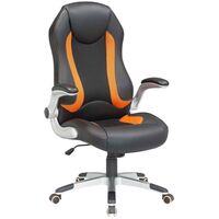 ΚΑΡΕΚΛΑ ΓΡΑΦΕΙΟΥ  GAMING ΜΕ ΜΠΡΑΤΣΑ-ΕΠΙΦΑΝΕΙΑ: PU PVC ΜΑΥΡΟ- ΠΟΡΤΟΚΑΛΙ 66-23553