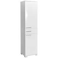 ΣΤΗΛΗ ΜΠΑΝΙΟΥ ΜΕ ΔΥΟ ΠΟΡΤΕΣ ΚΑΙ ΕΝΑ ΣΥΡΤΑΡΙ 45x38x187 εκ  ΛΕΥΚΟ ΓΥΑΛΙΣΤΕΡΟ 622-6972-36