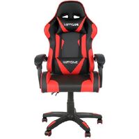 ΚΑΡΕΚΛΑ ΓΡΑΦΕΙΟΥ GAMING ΜΕ ΜΠΡΑΤΣΑ -ΕΠΙΦΑΝΕΙΑ PVC- ΚΟΚΚΙΝΟ ΜΑΥΡΟ 66-37024