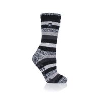 Κάλτσες Γυναικείες Ισοθερμικές Original Petunia Stripe Slipper Black Heat Holders 80089