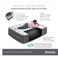 Στρώμα Ύπνου Φουσκωτό Υπέρδιπλο με Ενσωματωμένη Ηλεκτρική Αντλία 203x152x46cm Tritech Cushify Top BESTWAY 15438