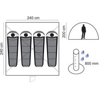 Σκηνή Camping Οpen Air Plus 4 Ατόμων 240x240x200cm Μπλέ PANDA 10336