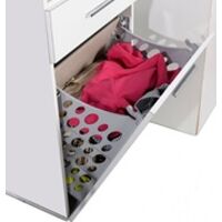 Στήλη Μπάνιου με Τέσσερις Θεσεις και Καλάθι Ρούχων 52x38x187 Λευκό Γυαλιστερό VELCO 622-7009-36