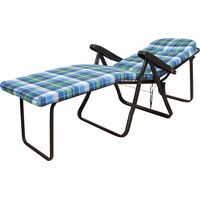 Πολυθρόνα 7 Θέσεων Μαύρου Σκελετού Μπλε Καρό Μαξιλάρι 15533