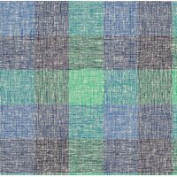 Πολυθρόνα 7 Θέσεων Μαύρου Σκελετού Μπλε Καρό Μαξιλάρι 15533