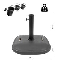 Βάση Ομπρέλας Τετράγωνη Τσιμεντένια 25Kg 12281