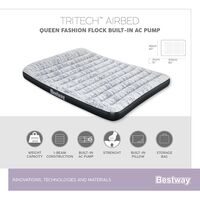 Στρώμα Ύπνου Φουσκωτό Υπέρδιπλο Queen Με Ενσωματωμένη Ηλεκτρική Αντλία 12v Tritech Fashion 203x152x30 BESTWAY 15437