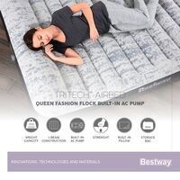 Στρώμα Ύπνου Φουσκωτό Υπέρδιπλο Queen Με Ενσωματωμένη Ηλεκτρική Αντλία 12v Tritech Fashion 203x152x30 BESTWAY 15437