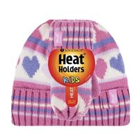 Παιδικό Σετ Σκούφος Και Γάντια Pixie Hat & Mittens Με Θερμική Επένδυση Για Παιδία 3-6 Ετών Pink Heart Heat Holders 80078