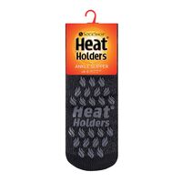 Κάλτσες Ανδρικές Ισοθερμικές Με Αντιολισθητικό Πέλμα Ankle Slipper Black-Charcoal Heat Holders 80013