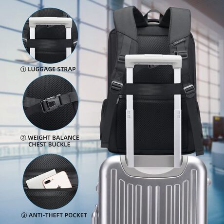 Σακίδιο πλάτης Bange 35L Laptop 17,3   Weekender Hand-On Bagage 2603 μαύρο