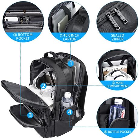 Σακίδιο πλάτης Bange 35L Laptop 17,3   Weekender Hand-On Bagage 2603 μαύρο
