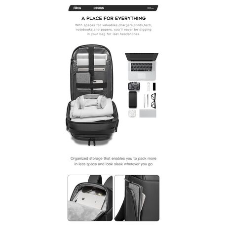 Σακίδιο πλάτης 24L Laptop 15,6” Bange 7277 μαύρο