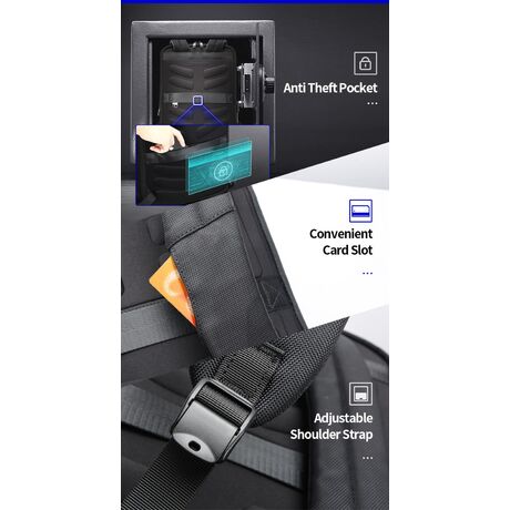 Σακίδιο πλάτης Αντικλεπτικό 24L Laptop 15,6” Bopai 61-53111 μαύρο Σακίδιο πλάτης Αντικλεπτικό 24L Laptop 15,6” Bopai 61-53111 μαύρο