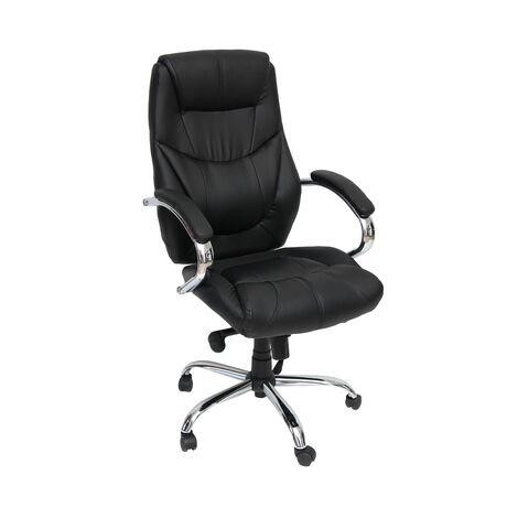 ΠΟΛΥΘΡΟΝΑ ΓΡΑΦΕΙΟΥ ΜΑΥΡΟ ΔΙΕΥΘΥΝΤΟΥ ΕΠΙΦΑΝΕΙΑ: PVC ΜΠΡΑΤΣΑ:ΜΕΤΑΛΛΙΚΑ ΧΡΩΜΙΟΥ ΜΕ ΕΠΕΝΔΥΣΗ PU ΒΑΣΗ:ΜΕΤΑΛΛΙΚΗ ΧΡΩΜΙΟΥ 350mm 66-22372