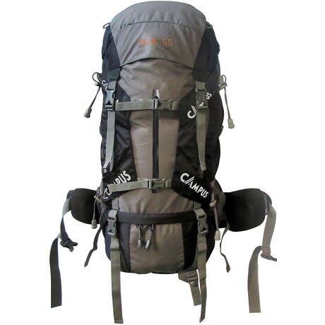 CAMPUS ΣΑΚΙΔΙΟ ΠΛΑΤΗΣ PEAK 55 Lt. ΓΚΡΙ- ΜΑΥΡΟ 810-2074-10/14