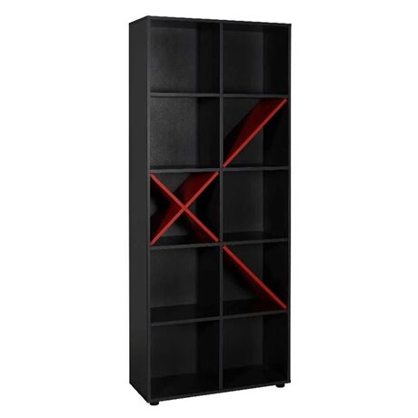 ΡΑΦΙΕΡΑ ΜΕ ΔΕΚΑ  ΡΑΦΙΑ 75x30x188 εκ ANTHRACITE/RED 622-3675-35