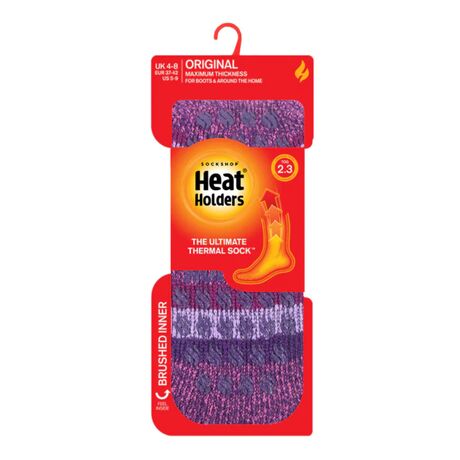Κάλτσες Γυναικείες Ισοθερμικές Original Petunia Stripe Slipper Purple Heat Holders 80089