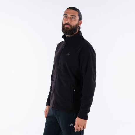 Ζακέτα Ανδρική Fleece Με Φερμουάρ Μαύρη APU 80525
