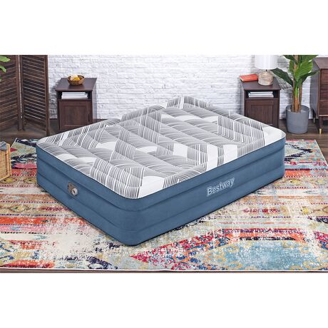 Στρώμα Ύπνου Φουσκωτό Υπέρδιπλο με Ενσωματωμένη Ηλεκτρική Αντλία 203x152x46cm Tritech Fashion Flock BESTWAY 15401