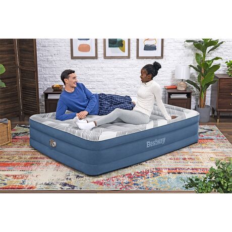 Στρώμα Ύπνου Φουσκωτό Υπέρδιπλο με Ενσωματωμένη Ηλεκτρική Αντλία 203x152x46cm Tritech Fashion Flock BESTWAY 15401