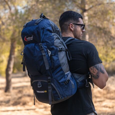 Σακίδιο πεζοπορίας, αδιάβροχο Daypack 60L Camping 1488 Σκούρο μπλε Σακίδιο πεζοπορίας, αδιάβροχο Daypack 60L Camping 1488 Σκούρο μπλε