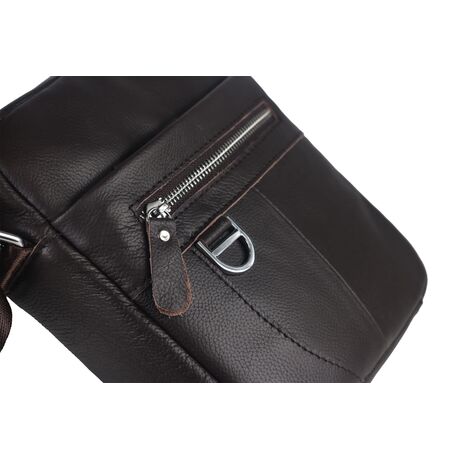 Δερμάτινο τσαντάκι ώμου Bull Captain DJB 005 σκούρο καφέ