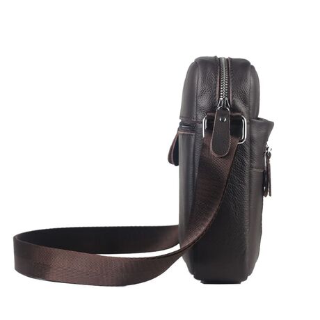 Δερμάτινο τσαντάκι ώμου Bull Captain DJB 005 σκούρο καφέ