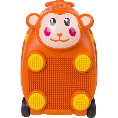 Παιδική Βαλίτσα Zoolittle Trolly Monkey Καφέ με Τουβλάκια