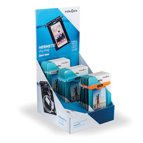 HERMETIC DISPLAY MEDI 18 PCS (6 TRANSP 6 PETROL 6 ORANGE). FIDLOCK 21415